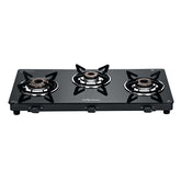 Surya Flame "CRETA PRO GLASS COOKTOP" L.P.G Stove 3 Burner, ISI Certified, Doorstep Services, 5 Years Warranty